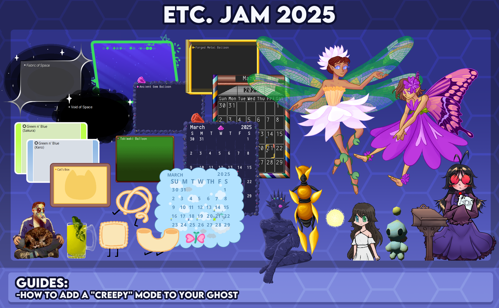 A banner showing the submitted entries from Etc. Jam 2025.